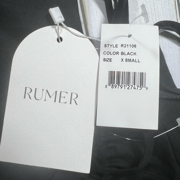 Rumer | 70s Romantic Coastal Vibes LouLou Black Strappy Maxi Dress | XS - Picture 7 of 9